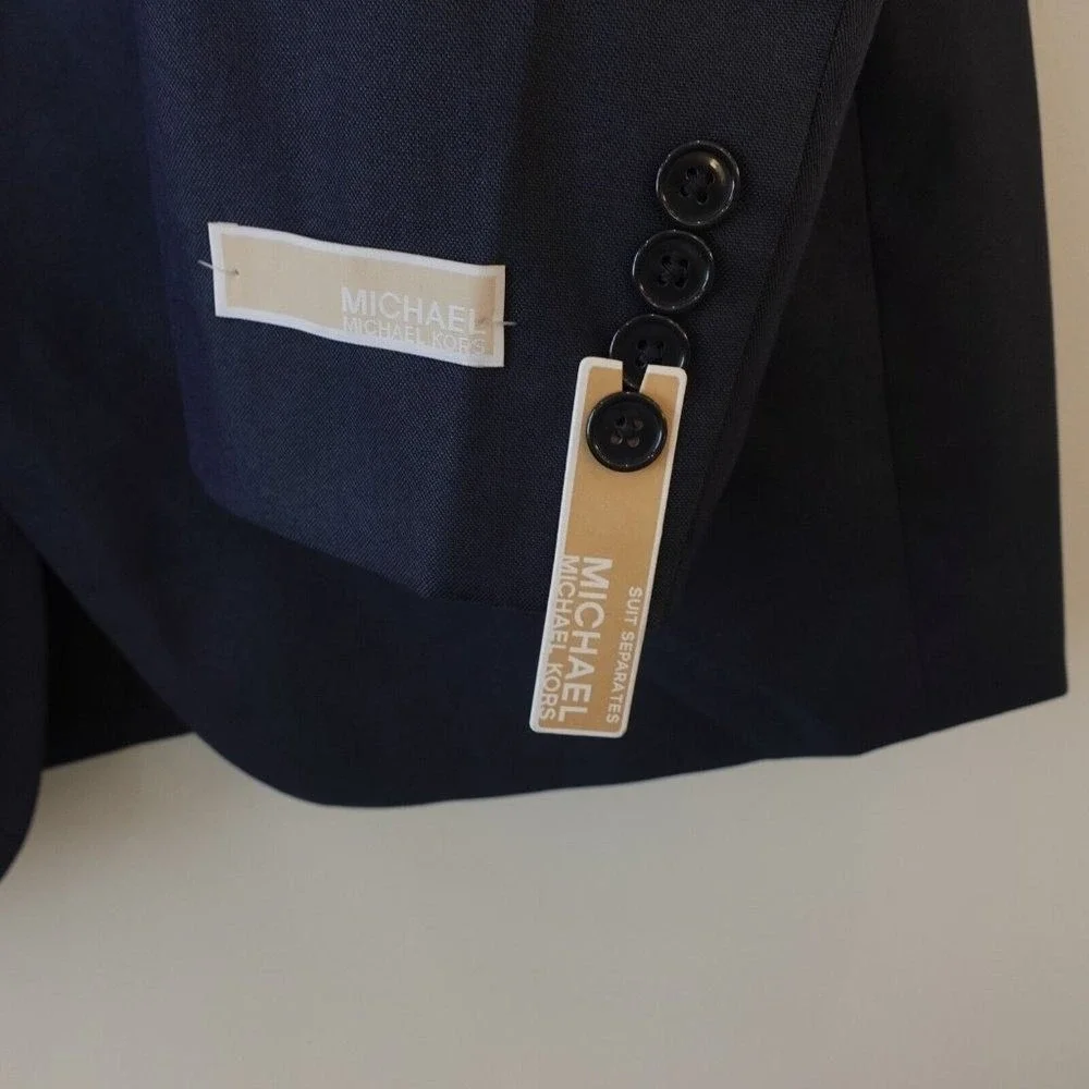 Michael Kors Suit Men Size 42 L Navy Tuxedo Large Single Breasted Blazer Groom